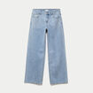 Jean wide leg taille basse strass denim triple stone femme