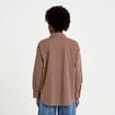 Chemise oversize manches longues marron femme