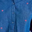 Chemise droite en jean col am&eacute;ricain denim stone femme