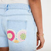 Short en jean taille basse denim bleach femme