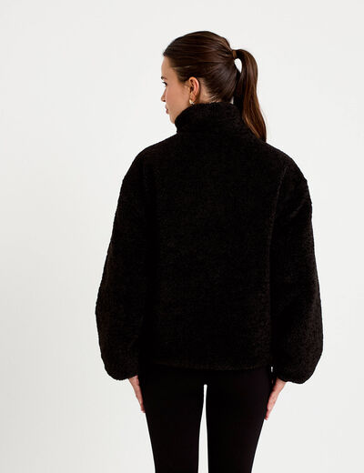 Parka r&eacute;versible effet polaire noir femme