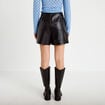 Jupe-short courte en similicuir noir femme
