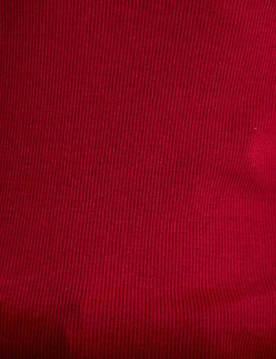 T-shirt c&ocirc;tel&eacute; ajust&eacute; manches courtes rouge femme