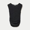 Top ajust&eacute; col rond manches courtes noir femme