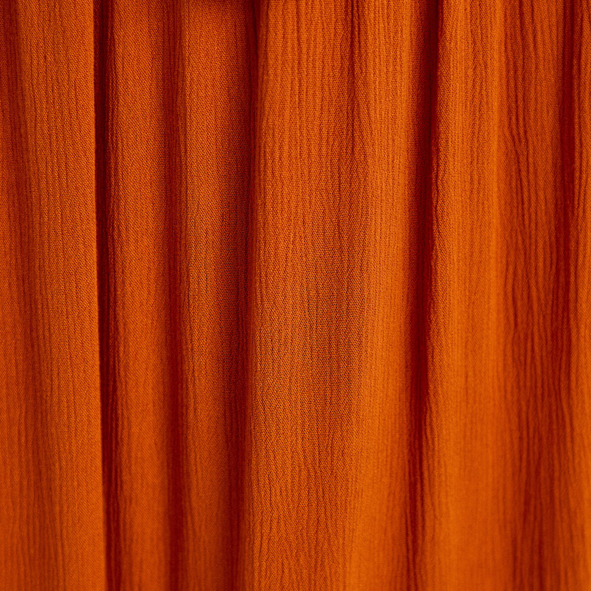 Jupe longue pliss&eacute;e &eacute;vas&eacute;e orange fonc&eacute; femme