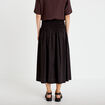 Jupon &eacute;vas&eacute; taille smock&eacute;e noir femme