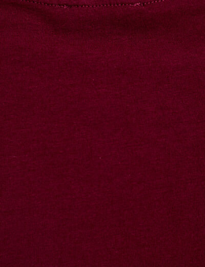 T-shirt ajust&eacute; col rond manches courtes bordeaux femme
