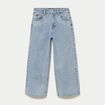 Jean wide leg cropped taille standard denim bleach femme