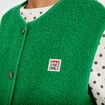 Gilet sans manches fausse fourrure vert fonc&eacute; femme