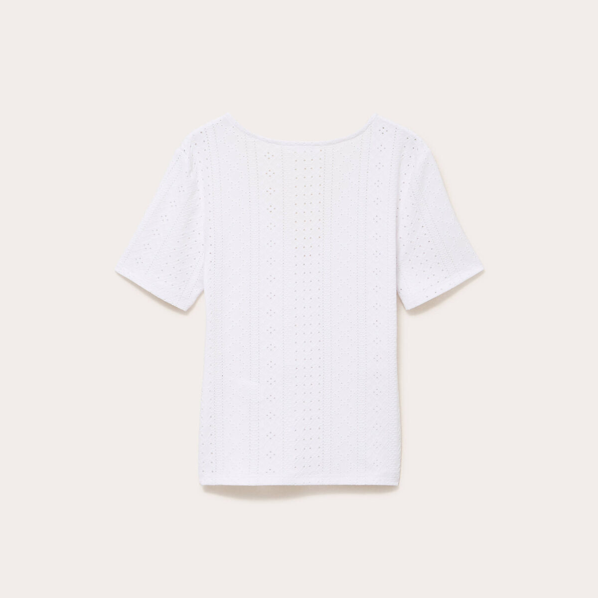 T-shirt ajour&eacute; taille empire ecru femme