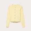 Gilet ajust&eacute; cropped col rond jaune clair femme