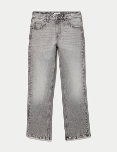 Jean droit taille standard denim gris femme