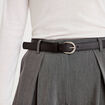 Pantalon large avec ceinture amovible gris clair femme