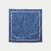 Foulard carr&eacute; satin bleu fonc&eacute; femme