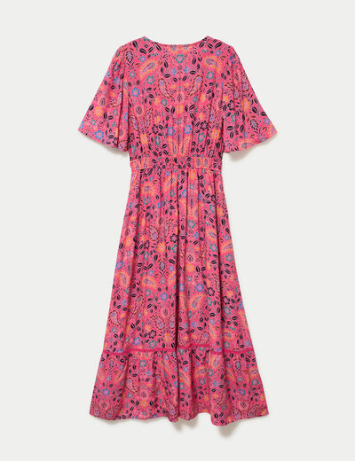 Robe &eacute;vas&eacute;e rose femme