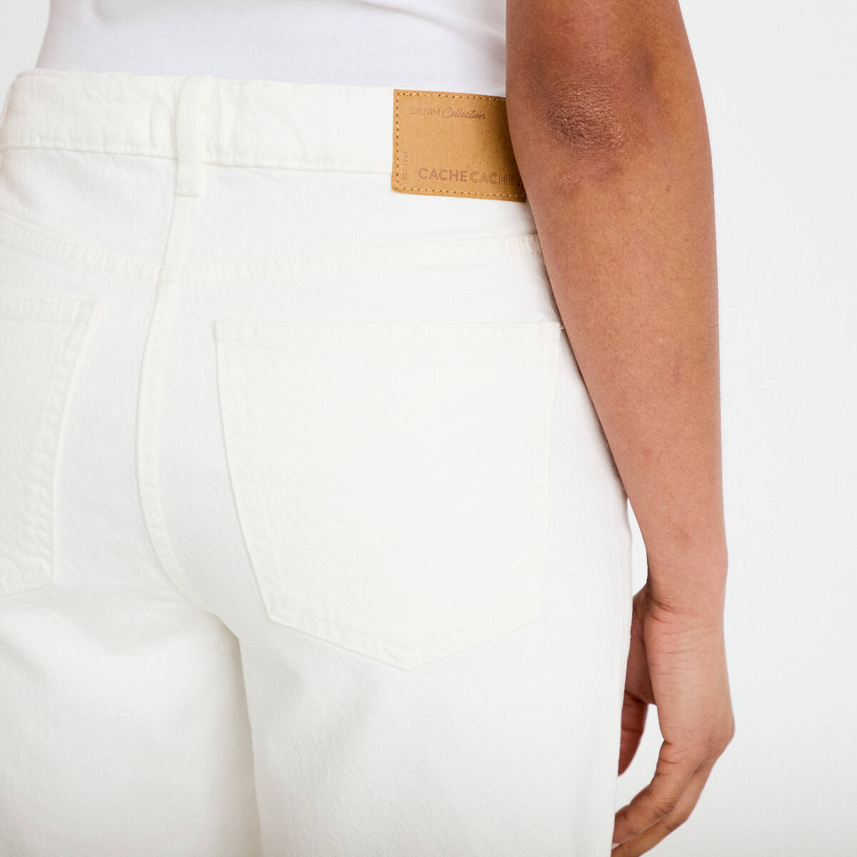 Bermuda en jean denim blanc femme