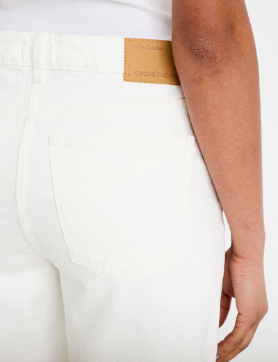 Bermuda en jean denim blanc femme