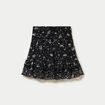 Jupe patineuse courte en dentelle noir femme