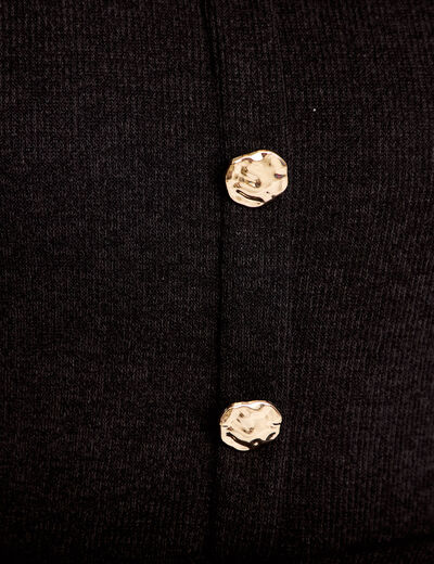 Pull p&eacute;plum avec boutons noir femme