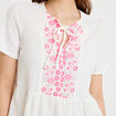 Blouse brod&eacute;e ecru femme
