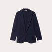 Veste blazer cintr&eacute;e bleu marine femme