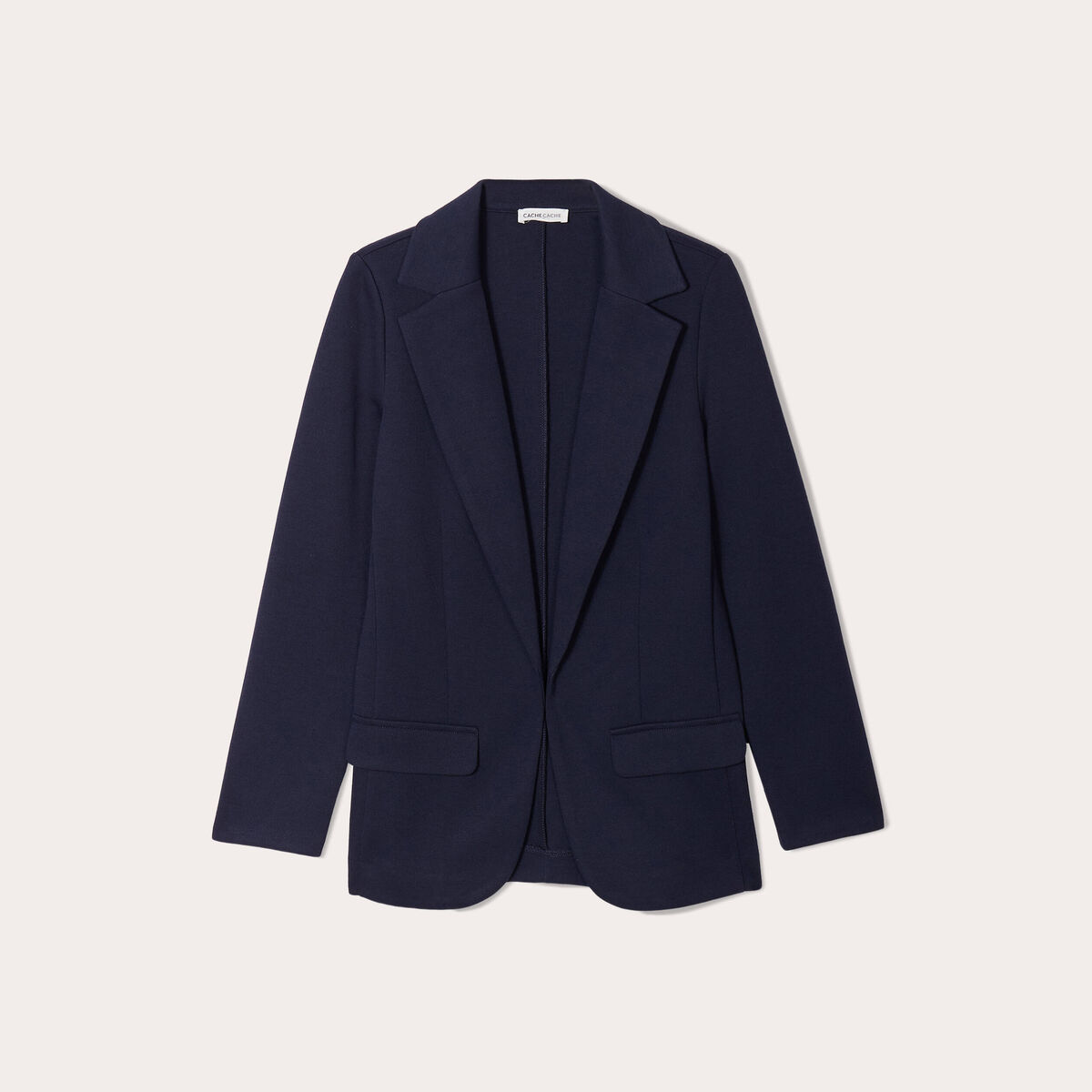 Veste blazer cintr&eacute;e bleu marine femme