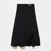 Jupe &eacute;vas&eacute;e longueur 3/4 avec bijou noir femme