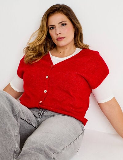 Gilet sans manches rouge femme
