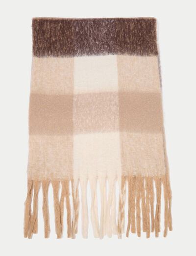 &Eacute;charpe plaid ivoire femme