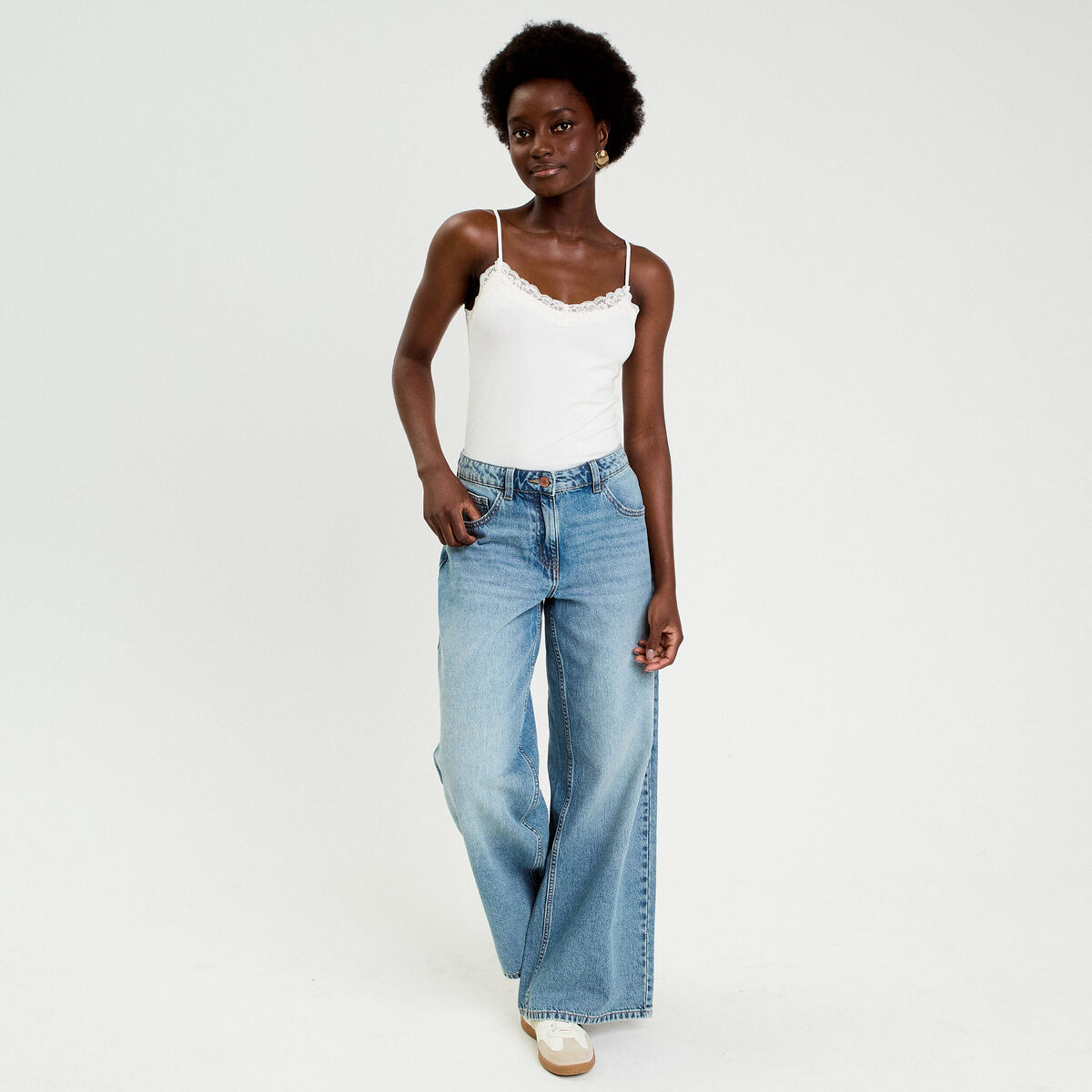 Débardeur Femme écru/dentelle - Taille 36/38 - Occasion Très Bon état
