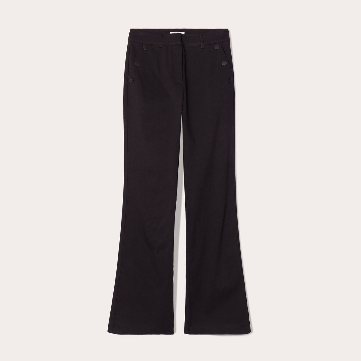Pantalon bootcut &agrave; pont noir femme