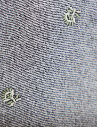 Robe courte &eacute;vas&eacute;e en jean sans manches denim gris femme