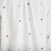 Blouse ample col tunisien manches 3/4 ecru femme