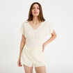 Short ajour&eacute; ecru femme