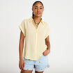 Blouse manches courtes jaune pastel femme