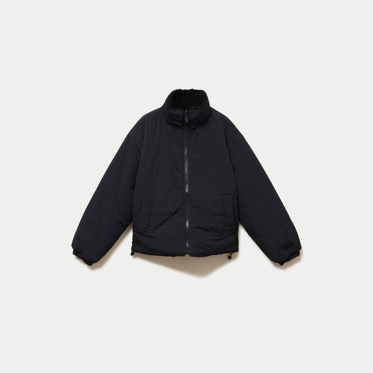 Parka r&eacute;versible effet polaire noir femme