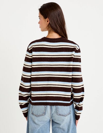 Gilet manches longues bleu ciel femme