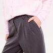 Pantalon large taille standard gris clair femme