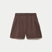 Short taille haute marron chocolat femme