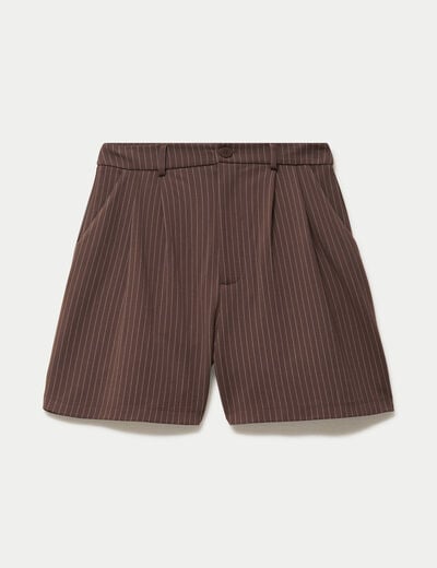 Short taille haute marron chocolat femme