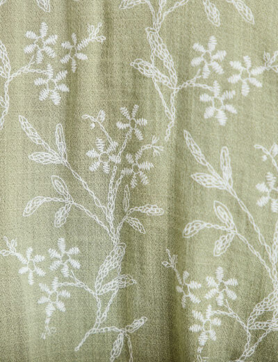 Blouse droite pliss&eacute;e manches 3/4 vert femme