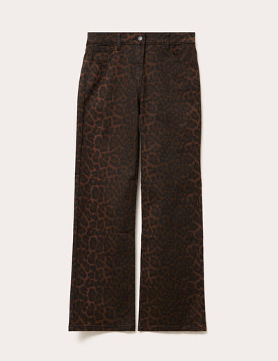 Pantalon droit marron femme