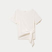 Blouse col v manches courtes ecru femme