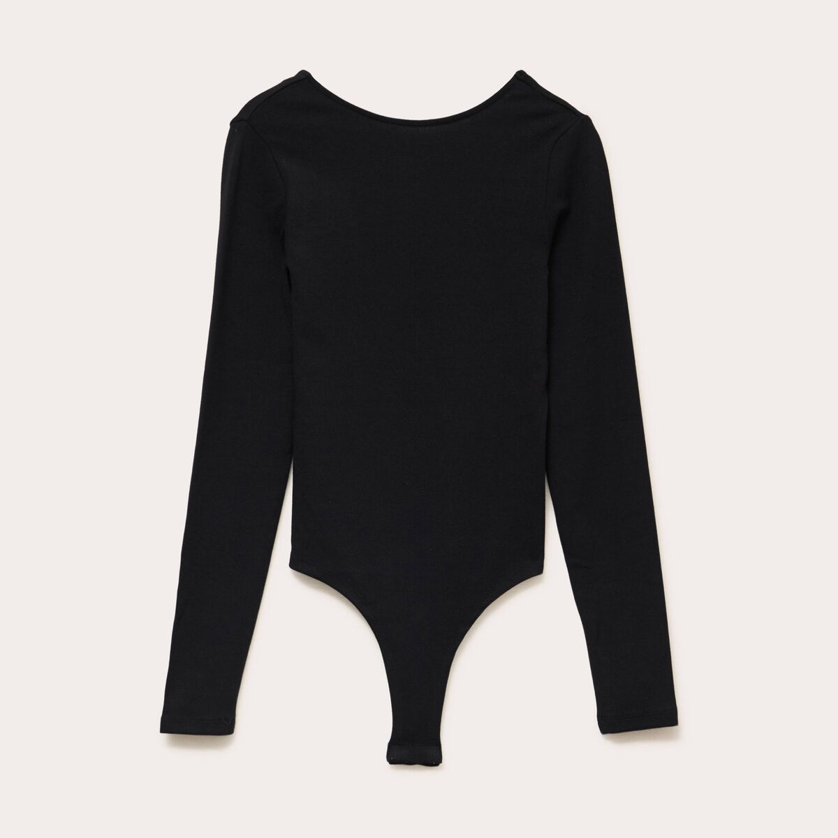 Body cintr&eacute; manches longues bateau noir femme