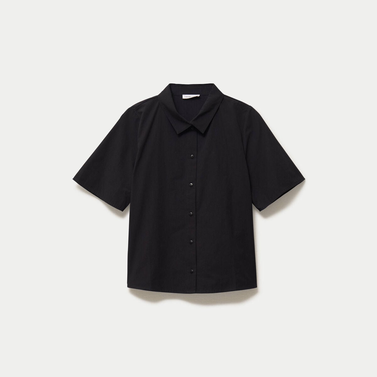 Chemise manches courtes noir femme