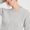 Robe pull &agrave; torsades gris clair femme