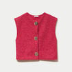 Gilet sans manches effet polaire rouge femme