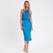 Jupe moulante fendue bleu femme