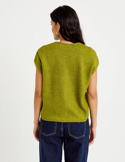 Gilet sans manches vert fonc&eacute; femme