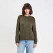 Pull manches longues vert kaki femme